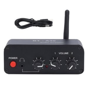 Amplificador de som Bluetooth 5.2 HIFI BT CHIP 20DB Ganho duplo pré -amplificador de opções com interface de 3,5 mm para alto -falante plataforma giratória DC5 12V Liglo de (Equipamentos)