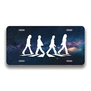 Beatles Abbey Road Crosswalk Banda Espacial Disco Álbum de Vinil Icônico Abbey Road Crosswalk Merchandise Memorabilia UV Full Color Placa de licença alumínio UV010 (estrelas) (Discos de Vinil)