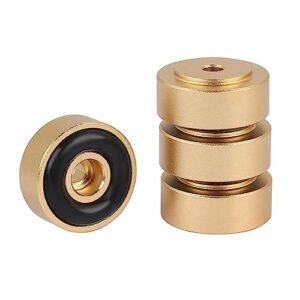 DAGIJIRD 4 peças de liga de isoladores de áudio amplificador de pés amortecedor de choque amortecedor de vibração antiderrapante protetor de piso para CD toca-discos rádio amplificador AMP (Equipamentos)