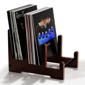 ZUJJAFY Porta-discos de vinil 60 LPs, prateleira de armazenamento de álbum de 3 camadas para exibição de discos de vinil, organizador de estilo retrô para revistas, livros, arquivos (montagem rápida (Equipamentos)