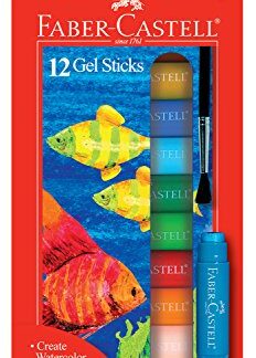 Faber-Castell Gel Sticks - 12 Twistable Watercolor Crayons for Kids with Brush - Watercolors for Kids (Brinquedos)