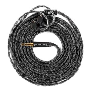 Cabo de monitor auricular de 2,0 m de comprimento, cabo IEM KBEAR ST24 PLUS, fios de atualização de fone de ouvido HiFi banhados a prata 5N OCC, cabo de extensão de substituição de fone de ouvido para (Equipamentos)
