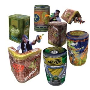 NERF BUNKR Zombie Apocalypse Defense Inflatable Barricade for Combat Nerf War and Laser Tag – Zombie-Themed Cover for Indoor & Outdoor Blaster Games – Portable Tactical Obstacle (Brinquedos)