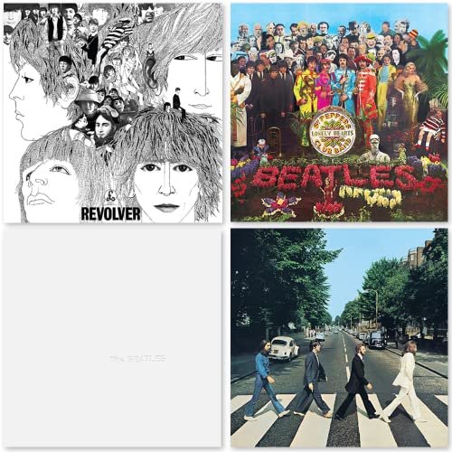 The Beatles: 12", 33 rpm LP Vinyl Record Collection - 4 Classic Albums (Revolver / Sgt. Peppers / White Album - 50th Anniversary Edition / Abbey Road) (Discos de Vinil)
