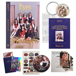 TWICE 2nd Album - EYES WIDE OPEN [ RETRO ver. ] CD + Photobook + Message Card + Lyric Poster + Sticker + Photocards (CDs)