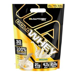 Gold Whey 900g Refil Sabor Natural (Leite em pó) Ganho de massa muscular proteína concentrada - Adaptogen (Saúde e Cuidados Pessoais)