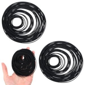 Classicseali 150 correias de cassete, correias giratórias de borracha preta, substituição de correia de toca-discos 20-120 mm, reparo e manutenção correia de videocassete plana híbrida, para DVD CD LD (Equipamentos)
