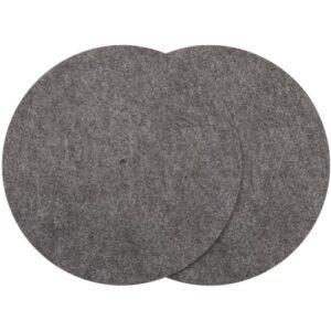 CRASPIRE Tapete para toca-discos de vinil 29 cm, cinza, antiderrapante, antiestática, disco redondo, protetor de lã, para limpeza de ressonância úmida, saída de áudio para casa (Equipamentos)
