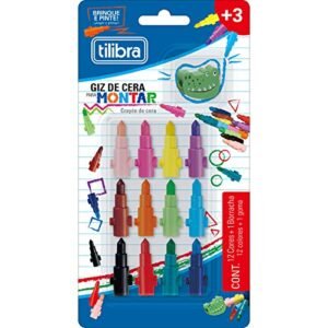 Tilibra - Giz de Cera para Montar, 12 Cores (Brinquedos)