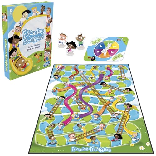 Hasbro Gaming Escadas e Escorregas – jogo infantil divertido, brinquedo para o Dia das Crianças para crianças acima dos 3 anos (Brinquedos)