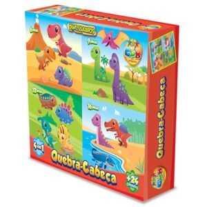 GGB Plast Quebra Cabeça Infantil 4 em 1 Dinossauros (Brinquedos)