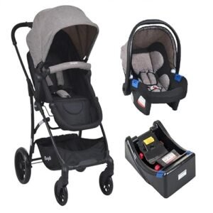 Conjunto Carrinho de Bebê Convert Burigotto Cappuccino, Bebê Conforto com Base (Bebê)