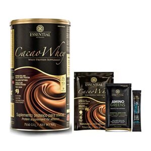 Cacao Whey Lata 30 doses + 4 Amostras Sortidas - Essential Nutrition (Saúde e Cuidados Pessoais)