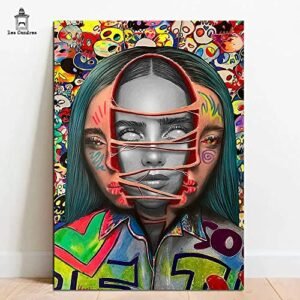 Quadro Placa Decorativa Billie Eilish Poster em MDF 28x20cm (CDs)