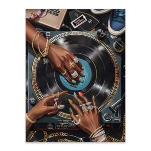 rumlud Pôster em tela de música de mulher negra y2k arte de parede vintage urbano feminino impressões estéticas para bar quarto galeria decoração de parede 30,5 x 40,6 cm sem moldura (Discos de Vinil)