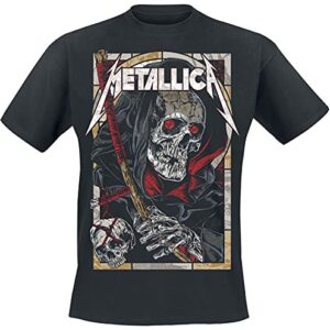 Metallica Camiseta masculina Morte Reaper preta, regular, Preto (preto e preto), E (CDs)