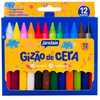Gizão de cera 12 cores redondo - Jandaia (Brinquedos)
