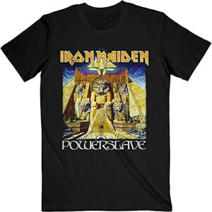 Iron Maiden Camiseta Powerslave World Slavery Tour Oficial Masculina Preta Tamanho M (CDs)