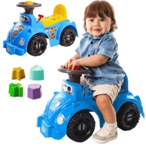 Kit andador infantil totokinha bebe 1 ano carrinho de passeio menina totoka triciclo patrulha menino + brinquedo bebê 12 meses brinquedos pedagogicos didaticos jogos educativos (Azul/Amarelo) (Brinquedos)