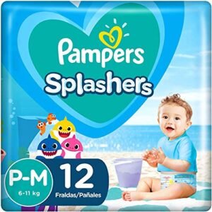 Fraldas Descartáveis Para Água Pampers Splashers Baby Shark P-M 12 fraldas (Bebê)