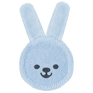 MAM Baby 1 Luva para Cuidado Oral - Oral Care Rabbit - Com Orelhas de Microfibra Para Limpeza e Massagem de Gengivas para Crianças 0+ Meses, Azul (Bebê)