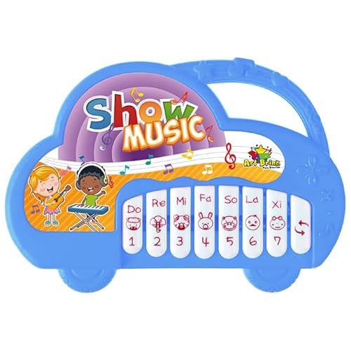 Teclado Infantil Musical Piano Bebê Show Music Brinquedo Dó Ré Mi Fá Só Lá Si Linha Premium M5 Armarinhos (Azul) (Brinquedos)