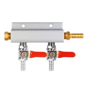 Fabricação caseira de cerveja Multi-way CO2 Gas Distribution Manifold Splitter, 2/3/4 Way Home Brew Check Valves 5/16 Barb,9mm fittings Acessórios para vinho(2way) (Cervejas)