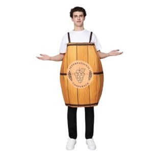 EraSpooky Fantasia masculina de barris de vinho de carvalho, túnica de barril de cerveja 3D, roupas divertidas para adultos Oktoberfest (Cervejas)