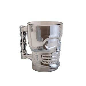 LYOR - Caneca para Chopp e Cerveja de Vidro Caveira Rock Style Cinza 510ml (Cervejas)