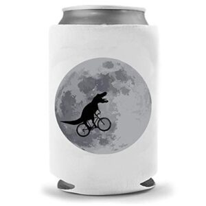 Trex Moon Bicicleta Dinossauro Cerveja Coolie - Funny Gag Party Tailgating Gift Beer Can Cooler | Funny Piada Drink Can Cooler | Suporte de bebida de cerveja | Craft Beer Gifts Home | Resfriador de lata de neoprene de qualidade (Cervejas)