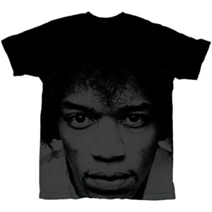 Jimi Hendrix Retrato mono padrão unissex adulto, Preto, M (CDs)