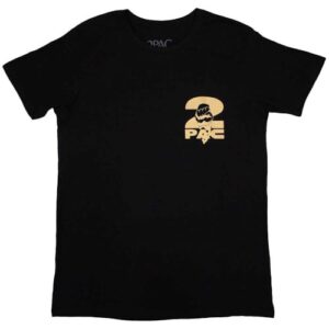 Rock Off officially licensed products Camiseta com logotipo Tupac Platinum, Preto, G (CDs)
