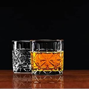 Circleware Copos de bebida Wales Heavy Base Whiskey Glass, conjunto de 4, louça de entretenimento para água, suco, cerveja, decoração de jantar, copos de bebidas, 320 g, Wales DOF (Cervejas)
