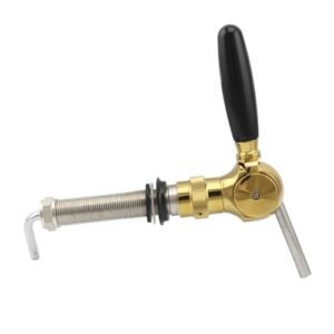 Fabricação caseira de cerveja Homebrew Beer Faucets Belgian Type Draft Beer Tap With 100mm Length G5/8" Shank Copper Chrome Plated Flow Control Ball Shape Acessórios para vinho(Golden) (Cervejas)