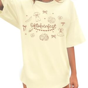 Camiseta Oktoberfest feminina alemã: camisetas grandes do festival da cerveja bebendo Oktoberfest Party blusa de manga curta, Damasco, G (Cervejas)