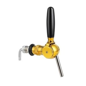Fabricação caseira de cerveja Belgian Beer Tap Faucet, G5/8 thread shank & Keg Flowing Control Ball Home Brewing Silver Draft Beer Tap Beer Soda Kit Golden Acessórios para vinho(Gold) (Cervejas)