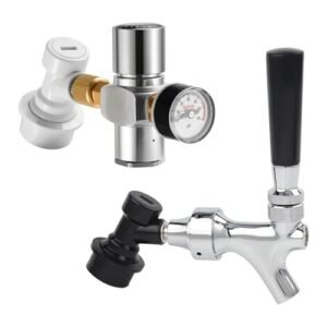Fabricação caseira de cerveja Home Brewery Beer Carbonation & Dispenser Combine Kit,Premium 0-60PSI Mini Co2 Regulator,Craft Beer Tap Acessórios para vinho(Type 1) (Cervejas)