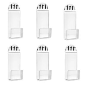 QUUPY 6 peças, prateleira de exibição de disco de vinil transparente, suporte de parede, cabides de vinil acrílico autoadesivo, suporte de capa de álbum de música, disco de álbum, exibição de parede (Discos de Vinil)