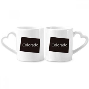 Conjunto de canecas de porcelana para casais, contorno do mapa dos EUA, Colorado America (Cervejas)