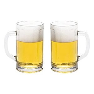 Vikko Caneca de Cerveja, Conjunto de 2 Canecas de Cerveja, 400 ml, Copo Durável para Lava-Louças para Cervejas Artesanais, Cerveja ou Água (Cervejas)