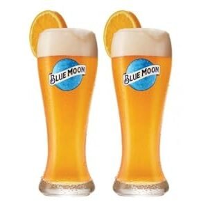 Copos de cerveja de trigo Blue Moon Signature 473 ml, estilo Pilsner, conjunto de 2 (Cervejas)