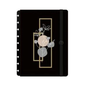 Capa e Contracapa Iscool Disc Para Caderno M Minimalista Gold Mix Preto (Discos de Vinil)