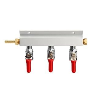 Fabricação caseira de cerveja Multi-way CO2 Gas Distribution Manifold Splitter, 2/3/4 Way Home Brew Check Valves 5/16 Barb,9mm fittings Acessórios para vinho(3way) (Cervejas)