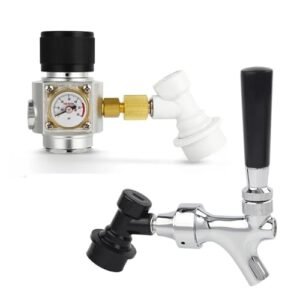 Fabricação caseira de cerveja Home Brewery Beer Carbonation & Dispenser Combine Kit,Premium 0-60PSI Mini Co2 Regulator,Craft Beer Tap Acessórios para vinho(Type 4) (Cervejas)