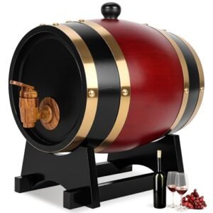 Barris de Vinho de Carvalho, Barris de Envelhecimento de Carvalho de 3L Dispensador de Barril de Uísque para Vinho, Bebidas Alcoólicas, Cerveja e Licor Marrom (Cervejas)