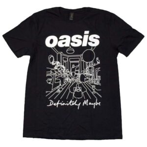 Camiseta Oasis Definiitely Maybe Line Drawing, Preto, GG (CDs)