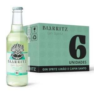 Biarritz Gin Spritz Limão Siciliano e Capim Santo – Pack 6 Longnecks 275ml | Gin Premium, Ingredientes 100% Naturais, 5% Teor Alcoólico, Sem Glúten (Cervejas)