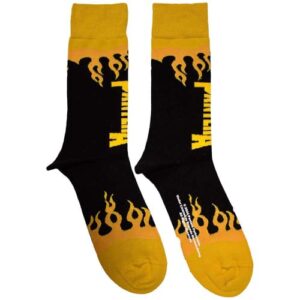 Rock Off officially licensed products Meias de tornozelo Pantera Flame Band Logo tamanho único (Discos de Vinil)