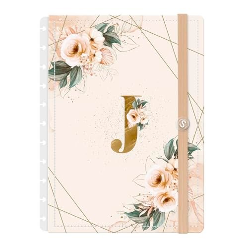 Capa e Contracapa Iscool Disc Para Caderno Monograma Floral Nude E Dourado Letra J (G (20 x 27,5 cm)) (Discos de Vinil)