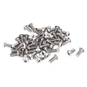 Parafusos de cabeça de botão de soquete hexagonal de aço inoxidável uxcell M4x10 mm, 50 peças (CDs)